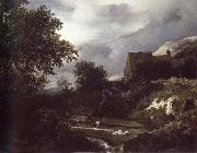 Jacob van Ruisdael Bleaching Ground in a hollow by a cottage Germany oil painting artist